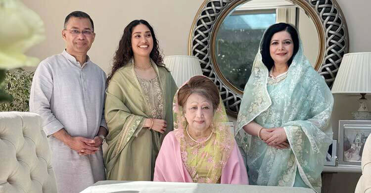 খালেদা জিয়াকে ঈদ শুভেচ্ছা জানালেন ছেলে ও পুত্রবধূ-নাতনিরা
