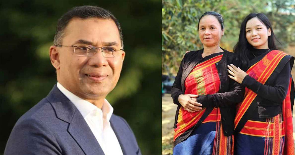 ফুটবলার ঋতুপর্ণা চাকমার ক্যান্সার আক্রান্ত মায়ের পাশে তারেক রহমান