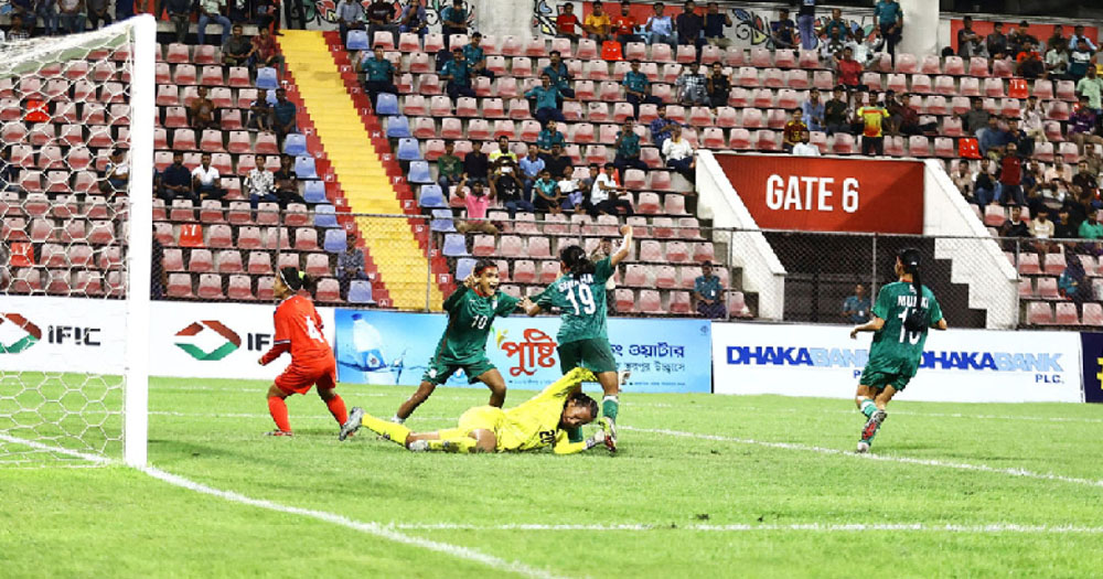 শেষ মুহূর্তে তৃষ্ণার গোলে নাটকীয় জয় বাংলাদেশের মেয়েদের