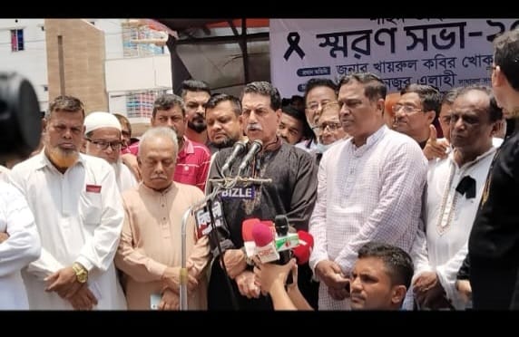 গণতন্ত্রের চূড়ান্ত বিজয় হলেই শহীদদের   আত্মা শান্তি পাবে : খায়রুল কবির খোকন