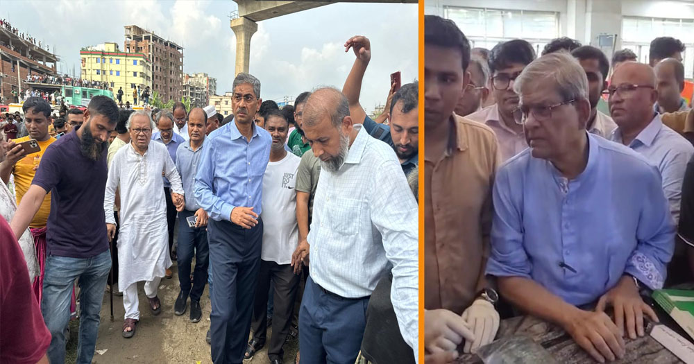 উত্তরা দুর্ঘটনাস্থলে বিএনপি নেতারা, আহতদের দেখতে বার্ন ইনস্টিটিউটে মির্জা ফখরুল