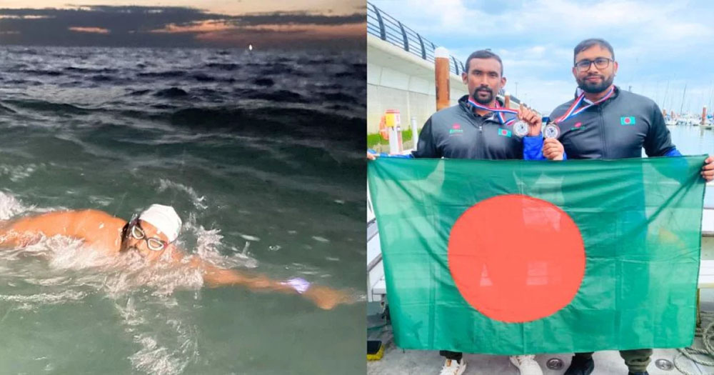 ৩৭ বছর পর ইংলিশ চ্যানেল পাড়ি দিলেন বাংলাদেশের দুই সাঁতারু