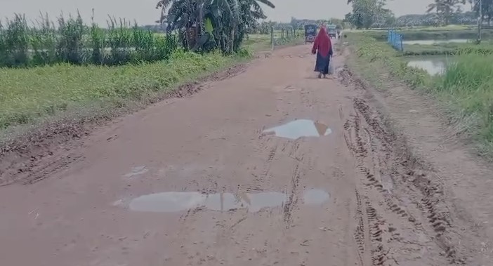 বালিখাঁ সড়কে চালক ও যাত্রীদের দুর্ভোগ