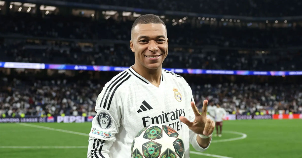 এমবাপ্পের জোড়া গোলে ১০ জনের রিয়ালের দুর্দান্ত জয়