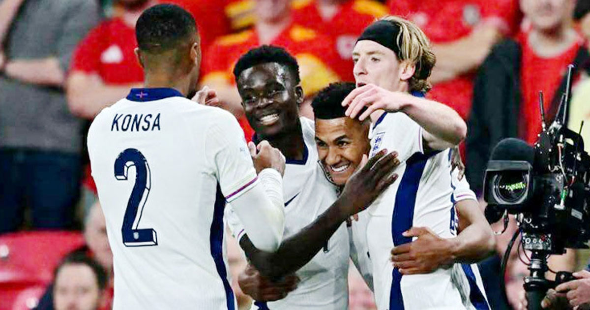 ১৭ মিনিটের ঝড়ে ওয়েলসকে উড়িয়ে দিলো দুরন্ত ইংল্যান্ড