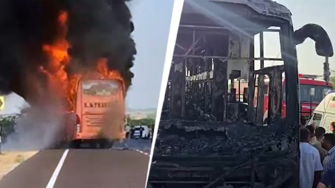 উত্তর ভারতের জয়সলমেরে ভয়াবহ দুর্ঘটনা, বাসে পুড়ে ২০ জনের প্রাণহানি  