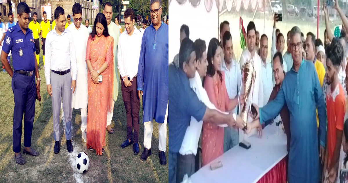 চরভদ্রাসনে ফুটবল ফাইনালে গাজীরটেক ইউনিয়নের কৃতিত্বপূর্ণ জয়