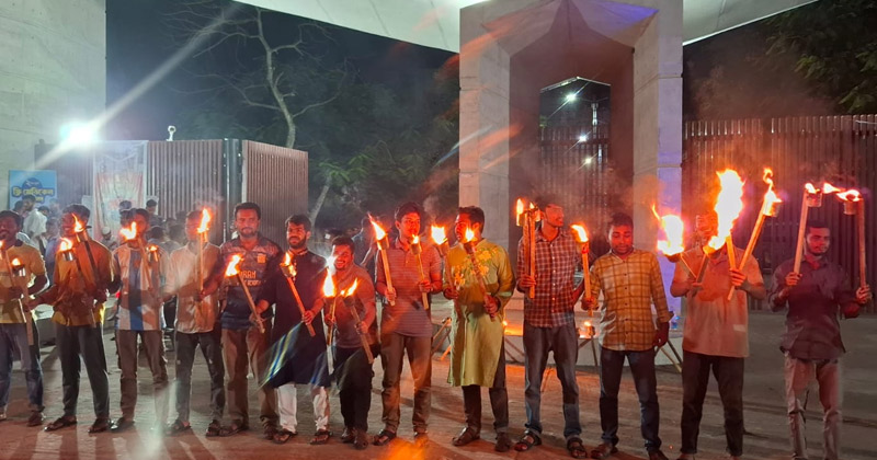 তিস্তা মহাপরিকল্পনা বাস্তবায়নের দাবিতে বেরোবিতে মশাল মিছিল