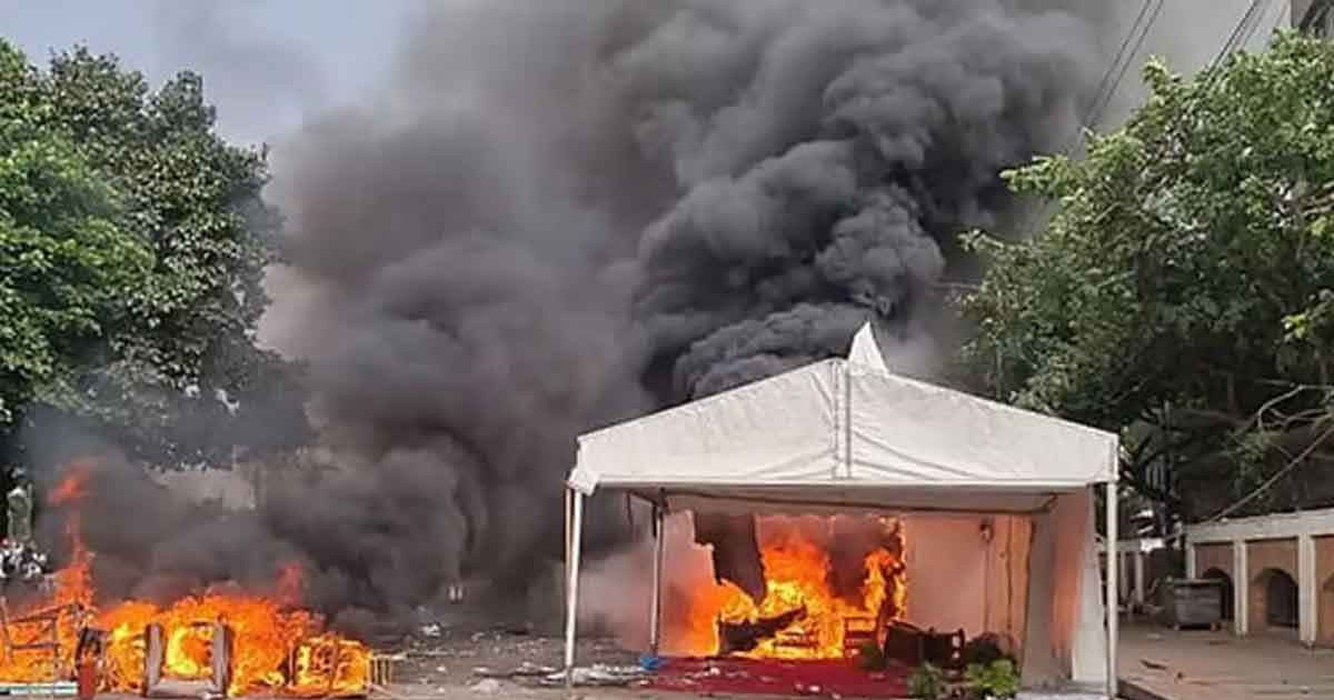 জুলাই সনদ স্বাক্ষরের দিনে ভাঙচুর-আগুন, ৯০০ জনের বিরুদ্ধে মামলা