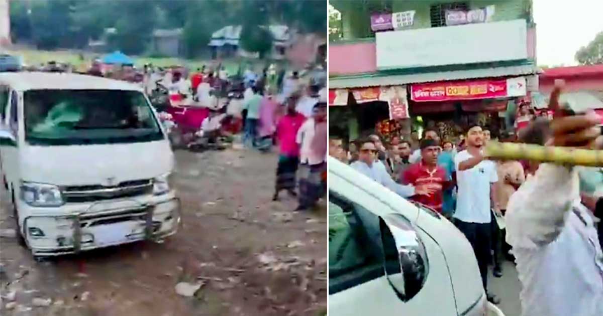 ফরিদপুরে এ.কে. আজাদের গাড়ি ভাংচুর
