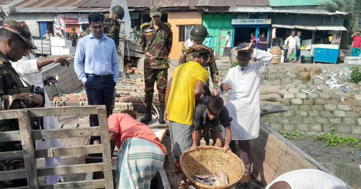 চাঁদপুরে পচা ইলিশ জব্দ, মালিকের লাখ টাকা জরিমানা