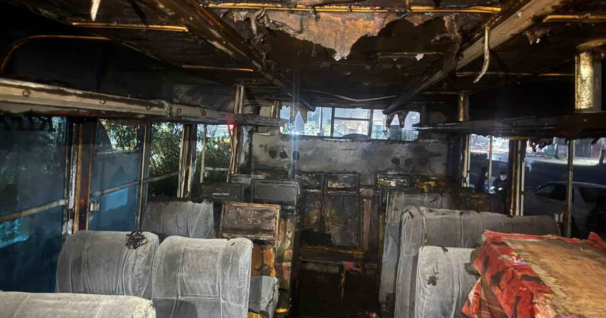 সাভারে পার্কিং করা বাসে অগ্নিকাণ্ড