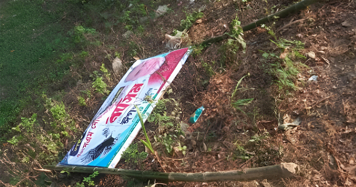 নাটোর–১ আসনে এবি পার্টির বিলবোর্ড ভাঙচুর