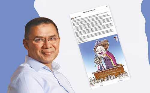ফেসবুক পোস্টে নিজের কার্টুন জুড়ে দিয়ে গণমাধ্যমের স্বাধীনতা চাইলেন তারেক রহমান
