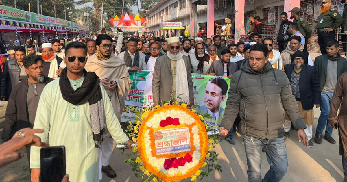 বাউফলে বিএনপির বিজয় দিবসের মিছিল