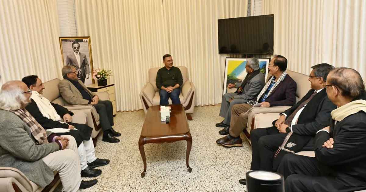 তারেক রহমানের সঙ্গে হিন্দু বৌদ্ধ খ্রিস্টান ঐক্য পরিষদের নেতাদের সাক্ষাৎ