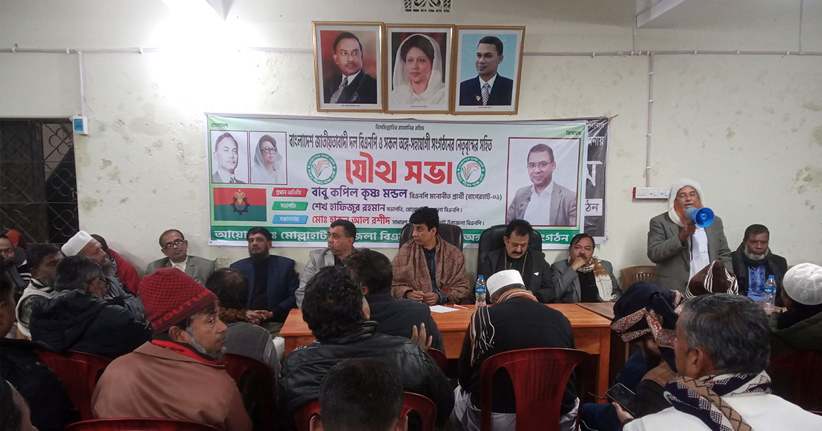 মোল্লাহাটে বিএনপি ও অঙ্গ-সহযোগী সংগঠনের যৌথ সভা অনুষ্ঠিত