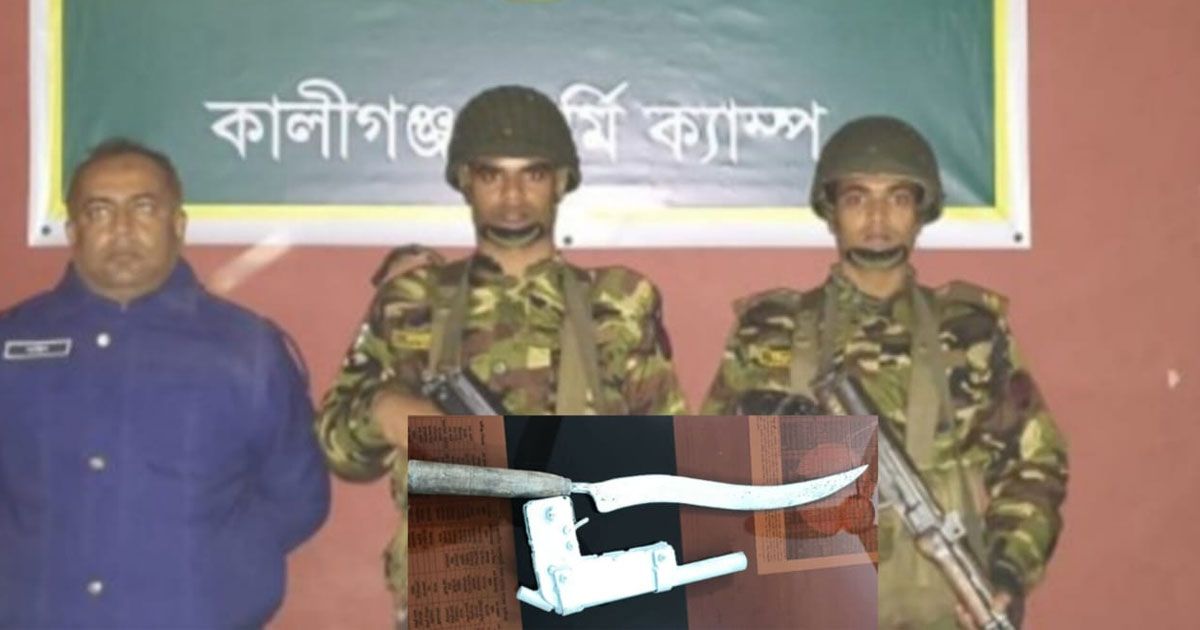 যৌথ বাহিনীর অভিযানে ওয়ান শুটার গান ও দেশীয় অস্ত্র উদ্ধার
