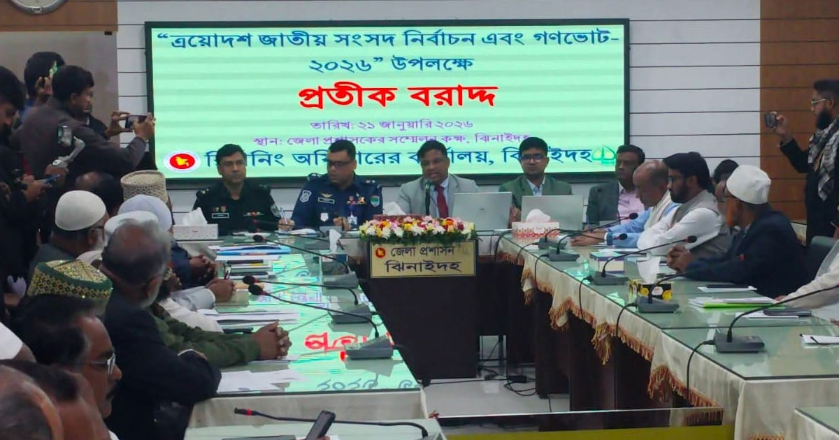 ঝিনাইদহে প্রার্থীদের মাঝে প্রতীক বরাদ্দ