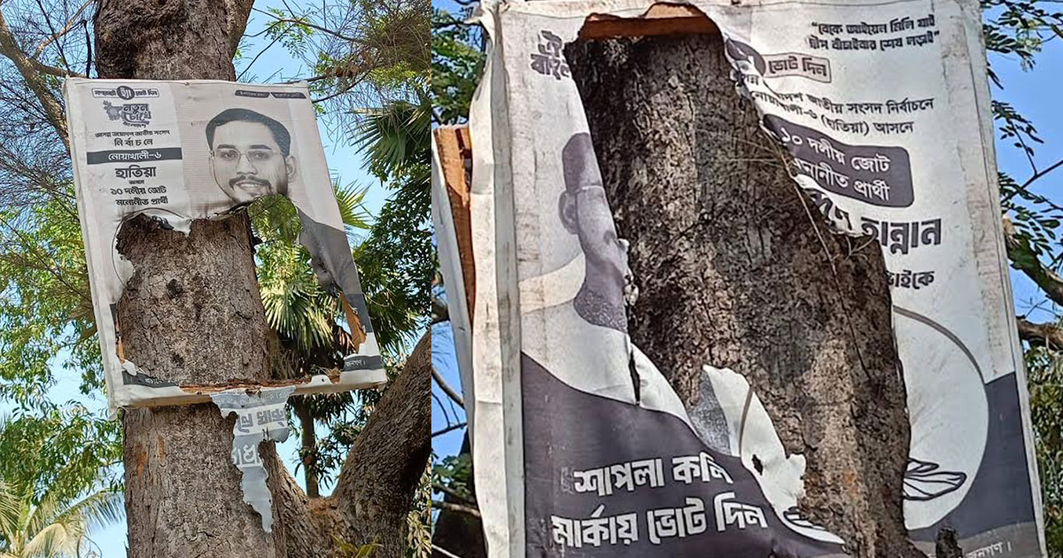 হাতিয়ায় নির্বাচনী পোস্টার ছিঁড়ে ফেলার অভিযোগ করলেন হান্নান মাসউদ