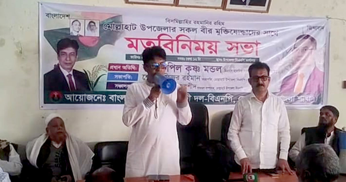 মোল্লাহাটে বীর মুক্তিযোদ্ধাদের সঙ্গে উপজেলা বিএনপির মতবিনিময় সভা