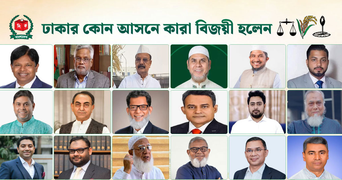 ঢাকার ২০টি আসনে কারা বিজয়ী হলেন, ব্যবধান কত