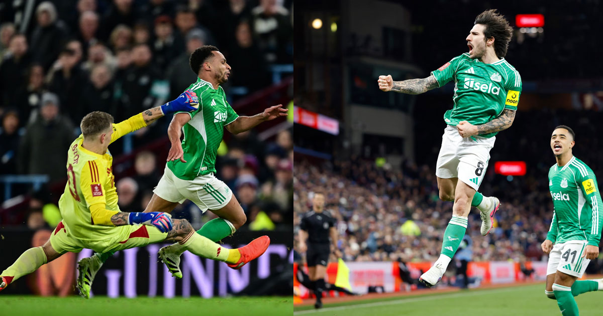 তীব্র বিতর্কের ম্যাচে ১০ জনের এস্টনভিলাকে হারালো নিউক্যাসেল