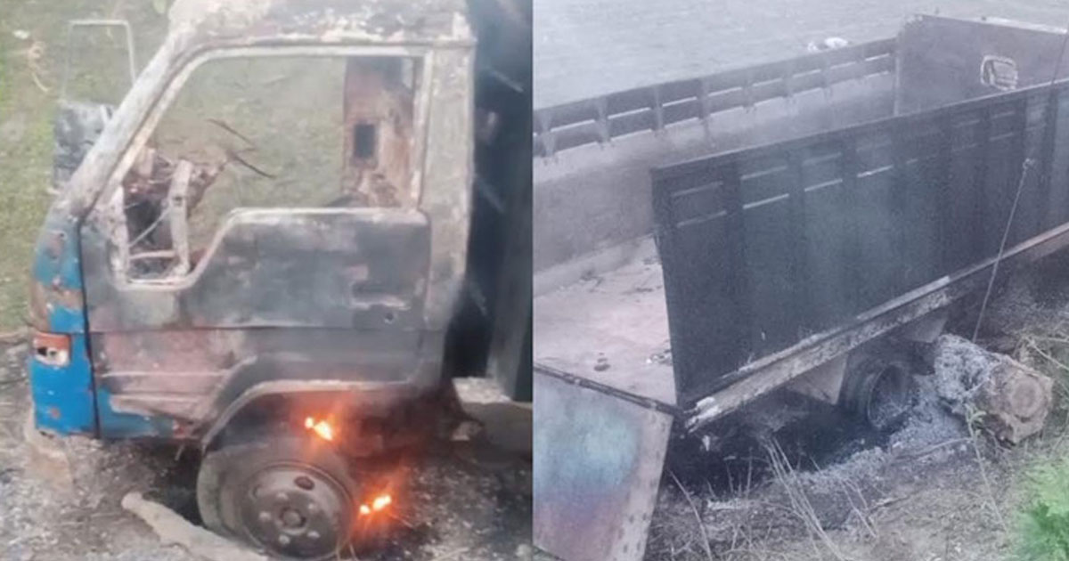 গরু চুরি করতে এসে ট্রাক ফেলে পালাল চোর, আগুনে পুড়ল গাড়ি