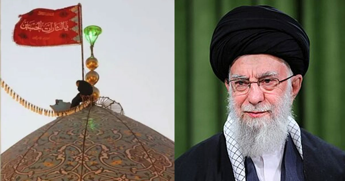 খামেনি নিহতের পর মসজিদে লাল পতাকা উত্তোলন, প্রতিশোধের বার্তা?