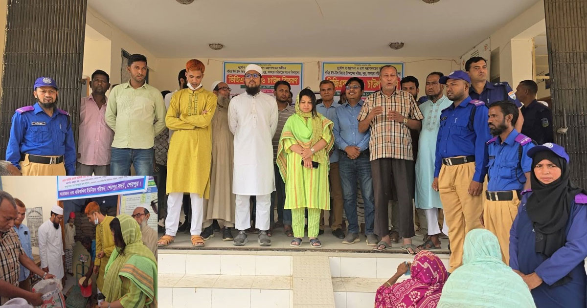 ভিজিএফ খাদ্য সহায়তা বিতরণ কার্যক্রম পরিদর্শনে এমপি রাশেদুল