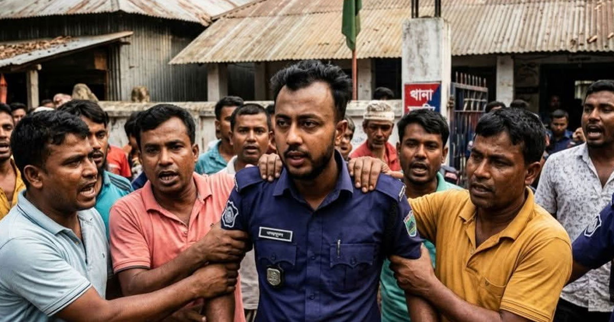 অপেশাদার পুলিশের বিরুদ্ধে ব্যবসায়ীদের প্রতিবাদ, থানায় হস্তান্তর