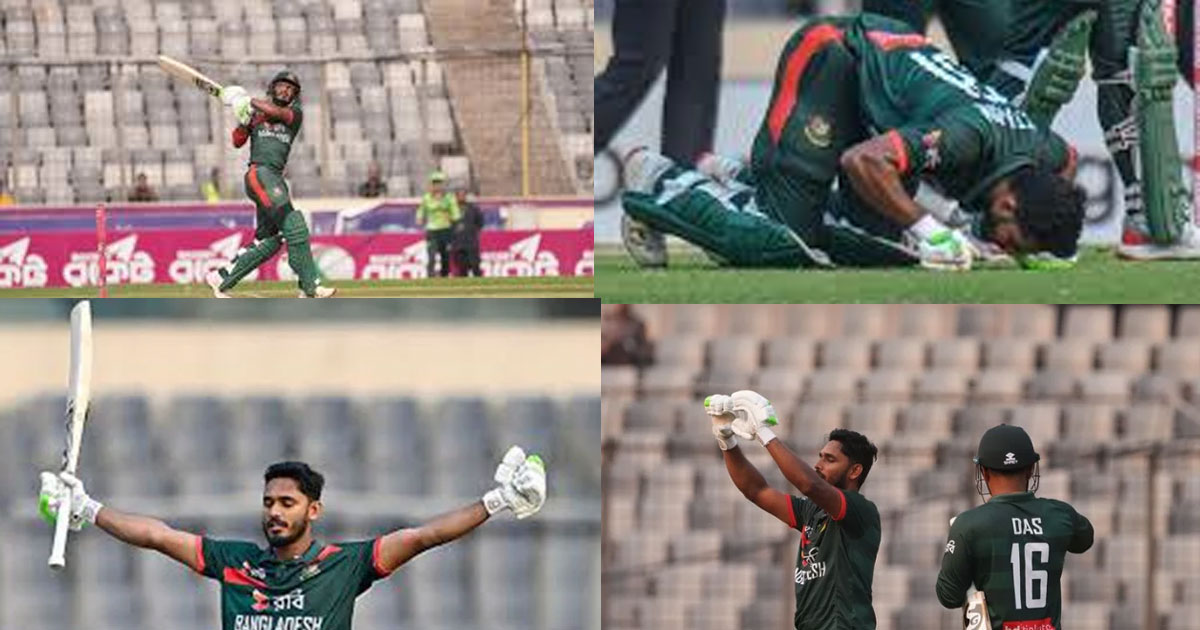 মিরপুরে তানজিদের প্রথম সেঞ্চুরি, বাংলাদেশের জয়ের ভিত