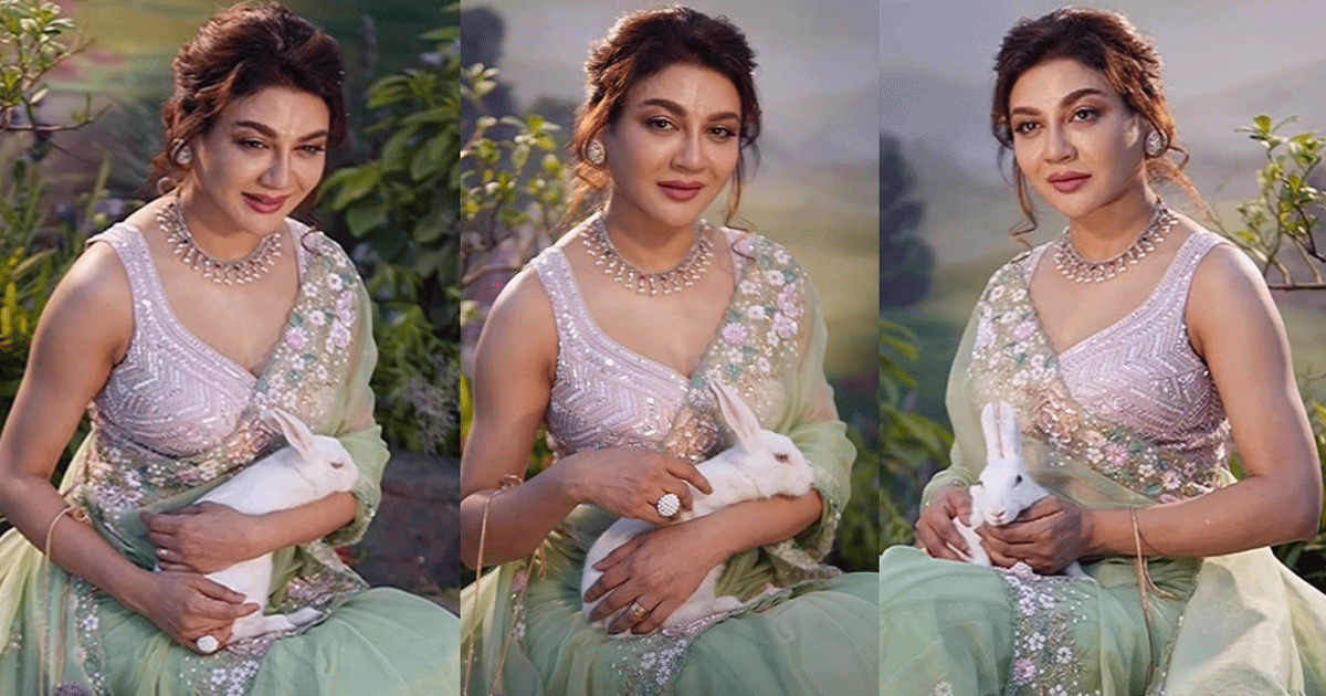 খরগোশের সঙ্গে মিষ্টি মুহূর্তে জয়া