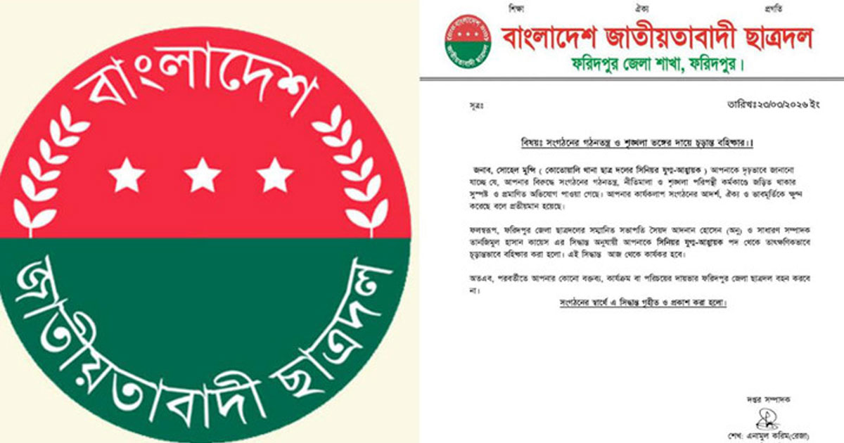 ছাত্রদল নেতা সোহেল বহিষ্কার