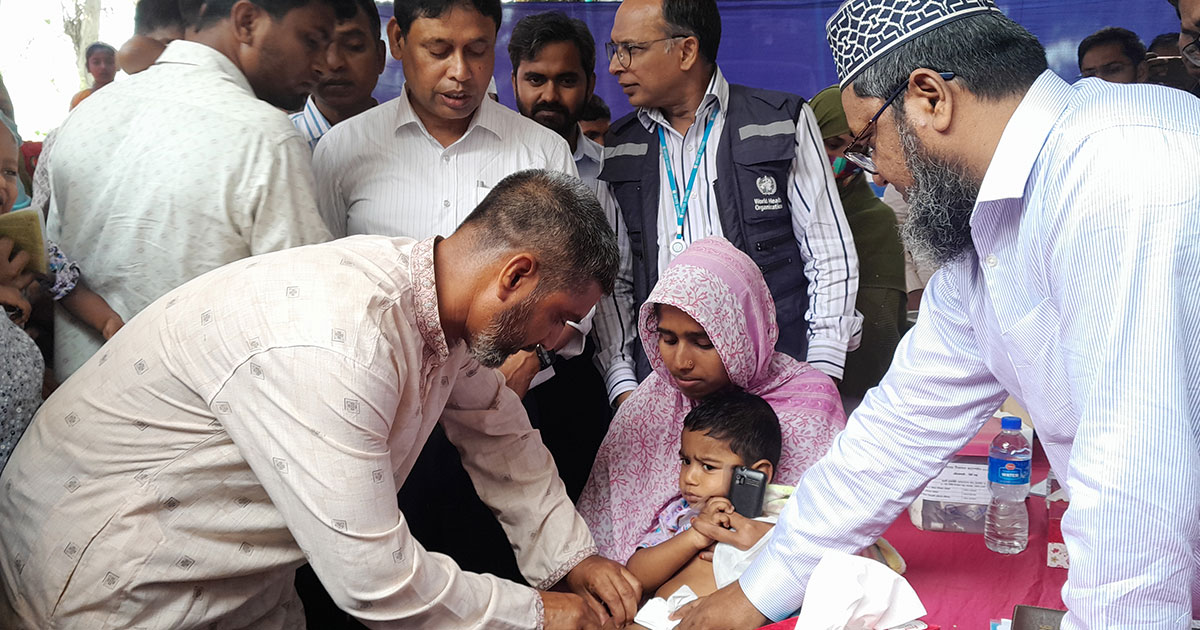 নওগাঁর পোরশায় হামের টিকাদান ক্যাম্পেইন শুরু