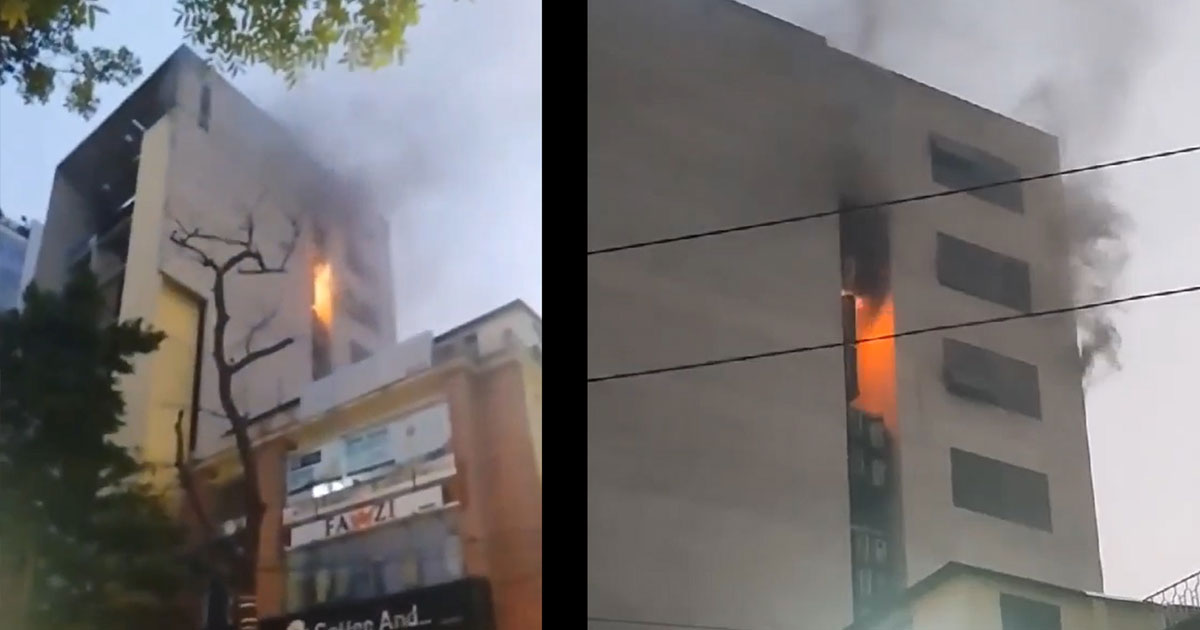 রাজধানীর বনানীতে বহুতল ভবনে আগুন