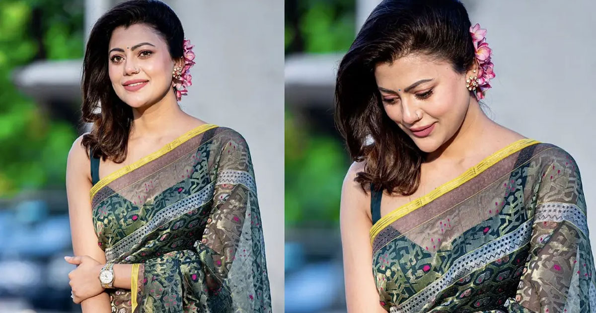 শাড়িতে স্নিগ্ধ রূপে মুগ্ধতা ছড়ালেন তানজিকা আমিন