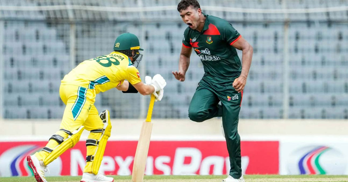 ‘ধানক্ষেত’ নয়, ভালো উইকেটে খেলে অস্ট্রেলিয়াকে হারানো গ্রেট অর্জন: তাসকিন