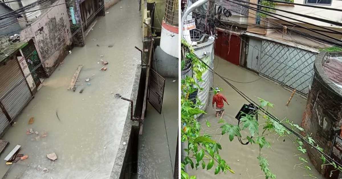 টানা বৃষ্টিতে ডুবে গেছে মিরপুর, চরম দুর্ভোগ