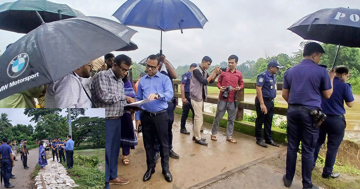 বন্যাকবলিত সড়ক পরিদর্শনে খাগড়াছড়ির ডিসি