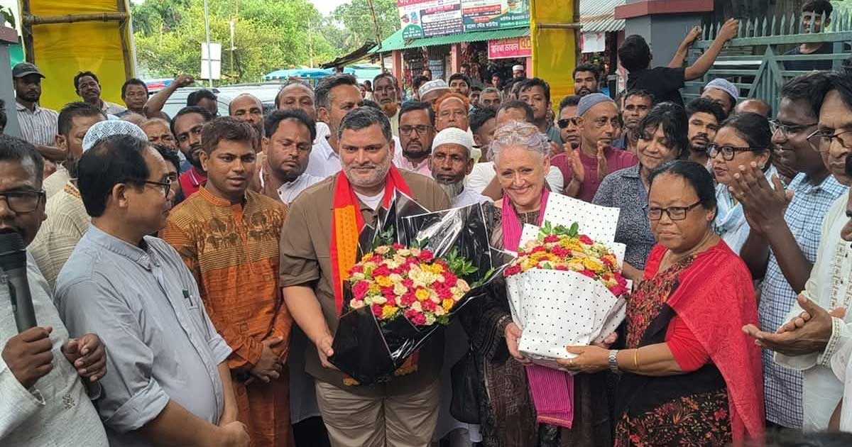বারোমারি সেন্ট লিও ধর্মপল্লীতে ফাহিম চৌধুরীকে সংবর্ধনা