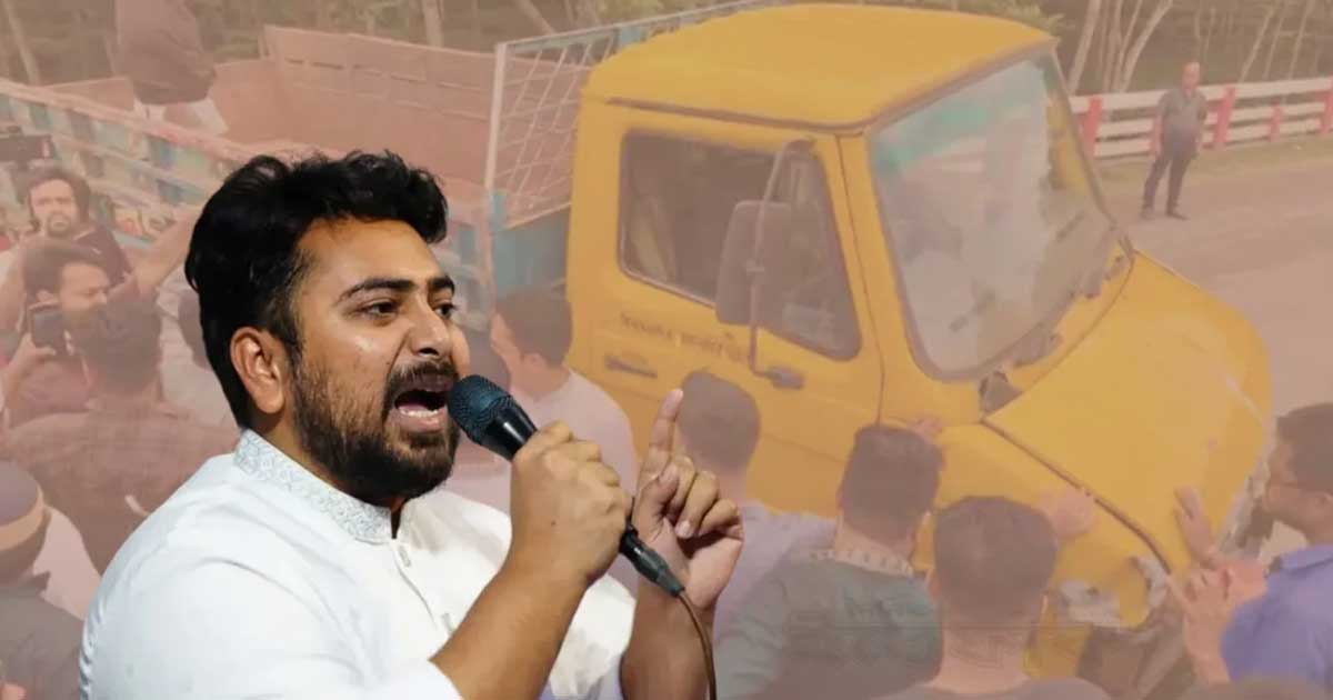 বালুর ট্রাক দিয়ে রাস্তা আটকে রাখা শেখ হাসিনার কপি: নাহিদ ইসলাম