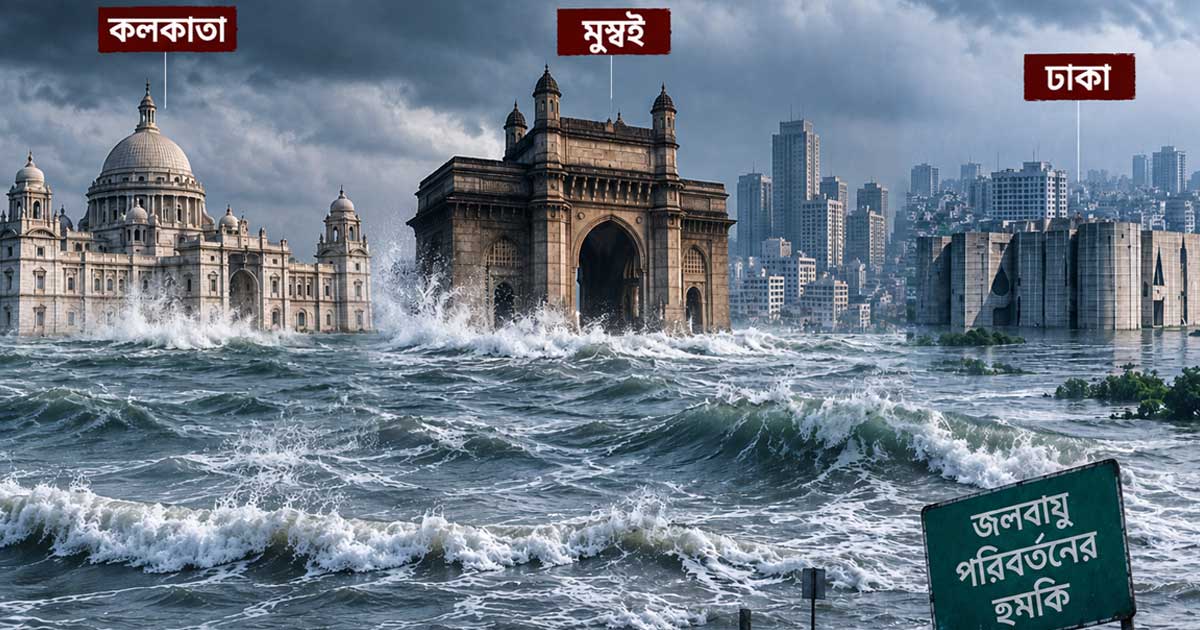 সমুদ্রপৃষ্ঠের দ্রুত বৃদ্ধি: ঢাকা, কলকাতা ও  মুম্বইয়ে ১৪০ লক্ষেরও বেশি মানুষ চরম ঝুঁকিতে