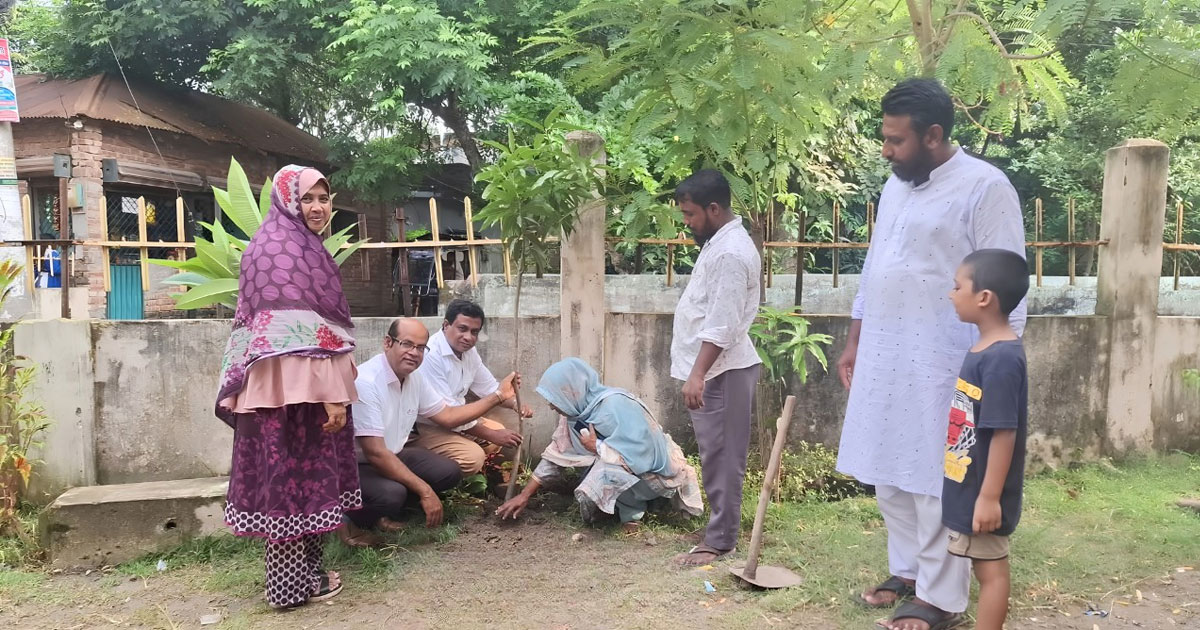 বগুড়ায় মালগ্রাম সরকারি প্রাথমিক বিদ্যালয়ে বৃক্ষরোপণ