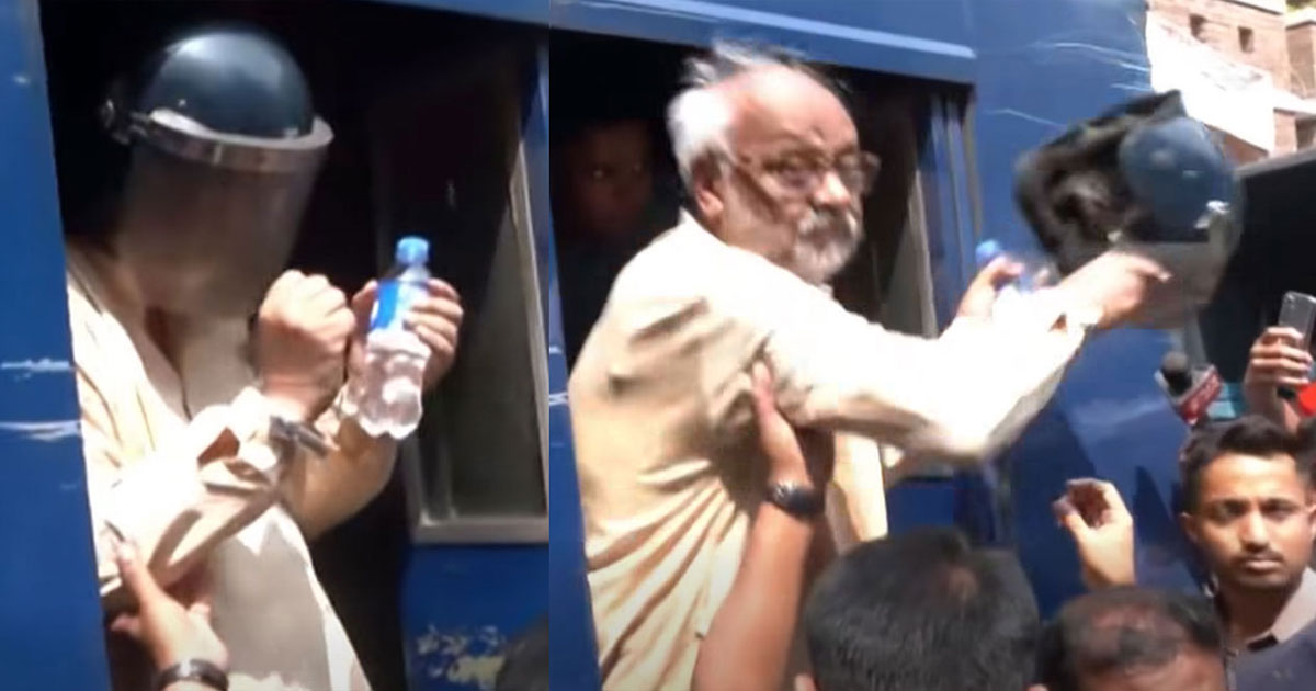 ‘আমি আওয়ামী লীগ না’ বলে হেলমেট ছুঁড়ে ফেললেন জামায়াত নেতা আখতারুজ্জামান