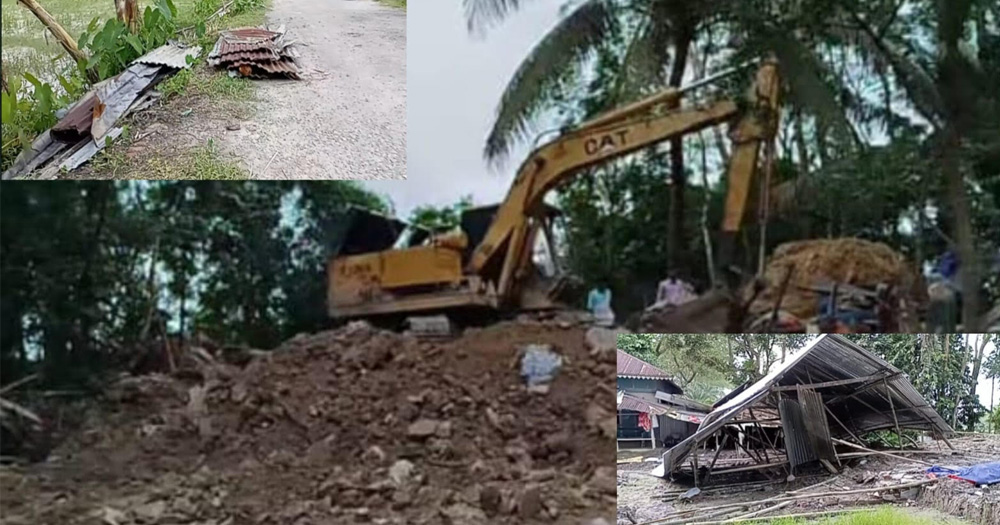 বাউফলে নোটিশবিহীন উচ্ছেদ ও পুনরায় ঘর ভাংচুর: বাসিন্দাদের ক্ষোভ