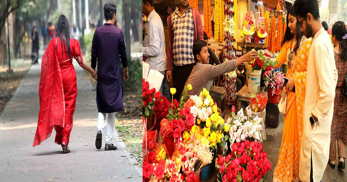 বসন্ত না ভালোবাসা—শাড়ির রঙে লাল নাকি বাসন্তী?