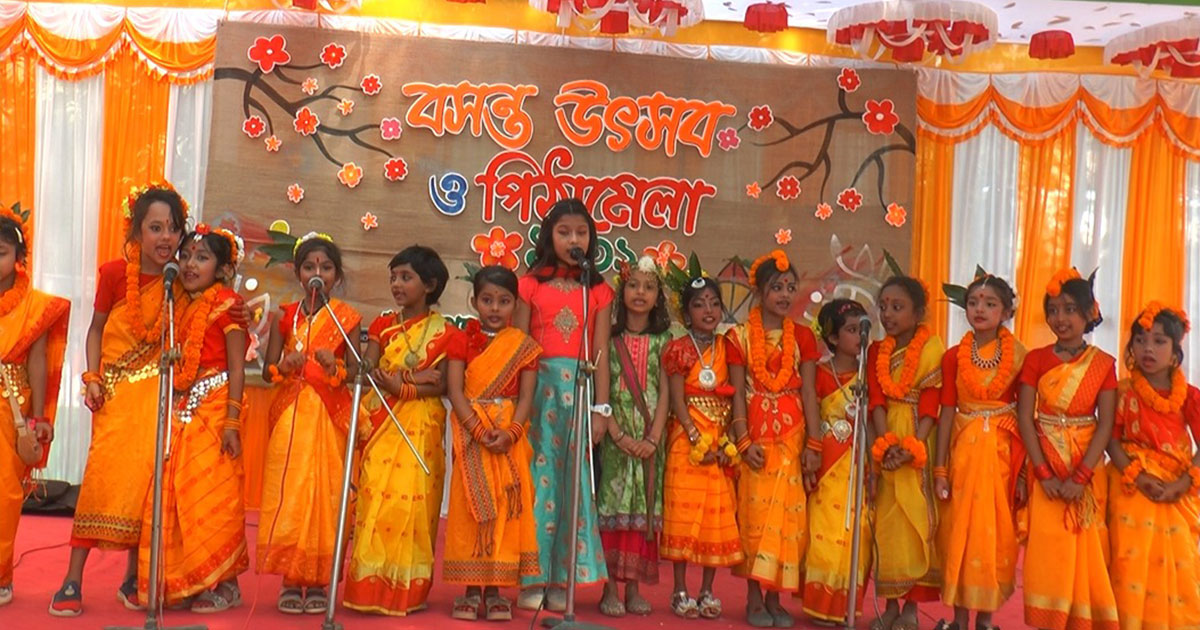ঝিনাইদহের চারুগৃহ শিশুস্বর্গ প্রি-স্কুলে বসন্ত উৎসব ও পিঠা মেলা অনুষ্ঠিত