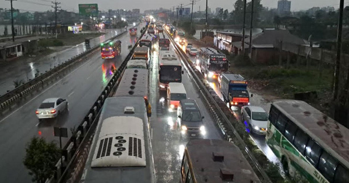 ঈদযাত্রায় গাজীপুরে ২০ কিলোমিটার যানজট