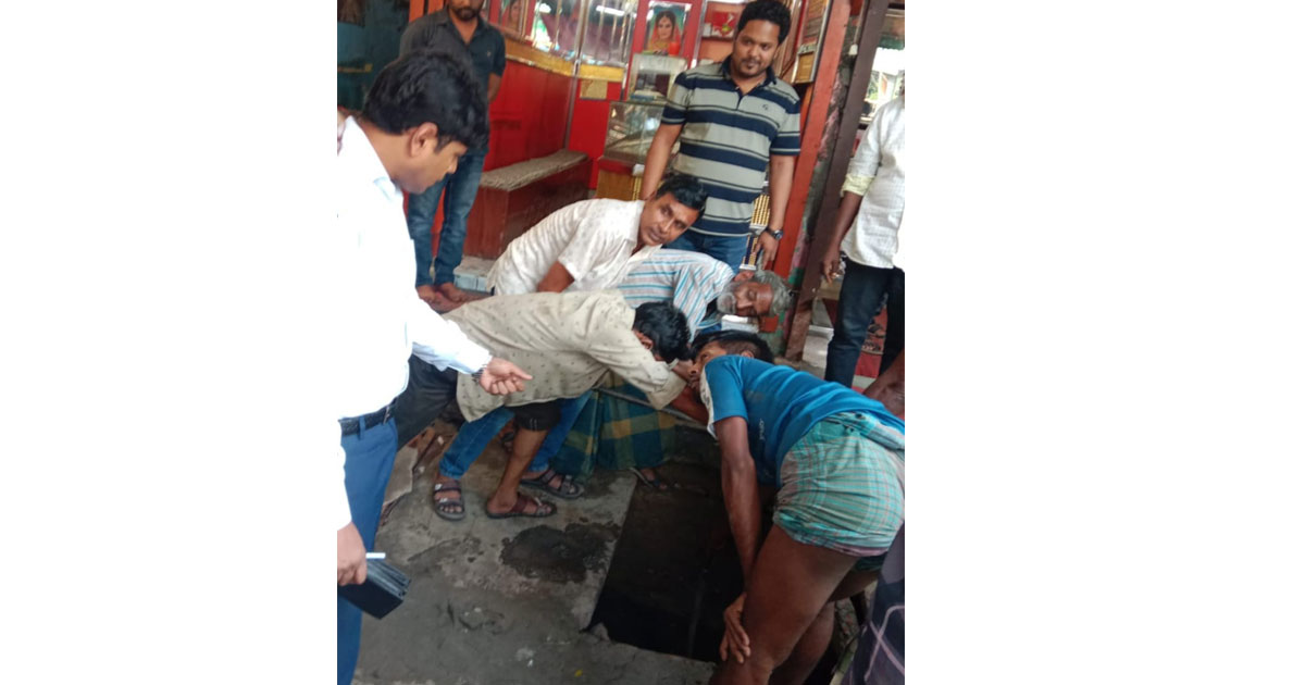 তারাকান্দা বাজারে ড্রেন সংস্কারের কাজ পরিদর্শন করলেন - ইউএনও